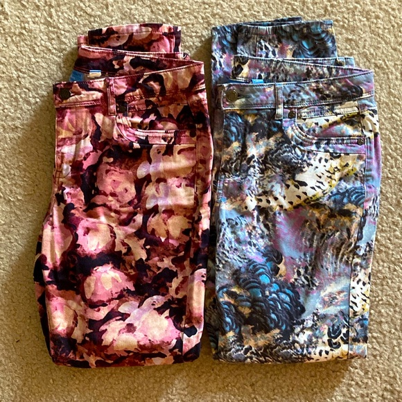 Simply Vera - Vera Wang casual floral pants jegging sz 8 skinny jeans - Picture 7 of 10